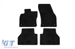 Rubber mats Gumarny Zubri suitable for Volkswagen Caddy after 2020, Ford Tourneo Connect after 2022, Nissan Townstar after 2024, 4-piece set, black color-image-6254613