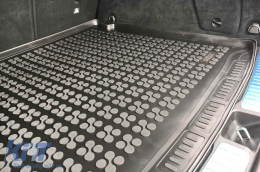 Rubber trunk mat by Rezaw-Plast suitable for Mercedes GLE W167 after 2019 with 7 seats with folded 3rd row of seats, GLE W167 5 seats version with adjustable trunk floor, with tools without Plug-in Hy-image-6217801