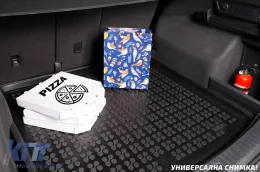 Rubber trunk mat by Rezaw-Plast suitable for Skoda Karoq after 2017 with small spare wheel-image-6218562