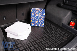 Rubber trunk mat by Rezaw-Plast suitable for Skoda Kodiaq for 5 seats after 2024 version without adjustable trunk floor, black-image-6218643