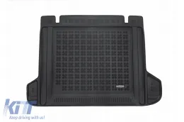 Rubber trunk mat by Rezaw-Plast suitable for Toyota Land Cruiser J150 2017-2024 with 5 seats, with 220V socket, with cargo fastening system, 1 piece, black-image-6218681