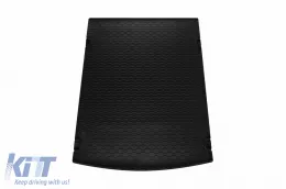Rubber trunk mat by Rigum suitable for Audi Q7 2006-2015 5 or 7 seats with folded 3rd row of seats, black-image-6224548