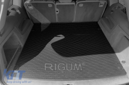 Rubber trunk mat by Rigum suitable for Audi Q7 2006-2015 5 or 7 seats with folded 3rd row of seats, black-image-6224550