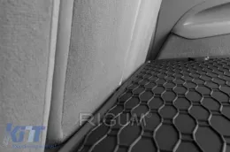 Rubber trunk mat by Rigum suitable for Audi Q7 2006-2015 5 or 7 seats with folded 3rd row of seats, black-image-6224551
