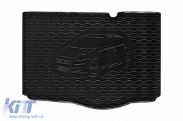 Rubber trunk mat by Rigum suitable for Fiat Grande Punto 2005-2012, with vehicle silhouette logo, black - ABTLPF6023367