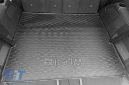 Rubber trunk mat by Rigum suitable for Ford Galaxy 7 seats 2006-2015 with folded 3rd row of seats, Ford S-Max 7 seats 2006-2015 with folded 3rd row of seats-image-6224826