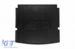 Rubber trunk mat by Rigum suitable for Ford Galaxy 5 seats after 2015, with vehicle silhouette logo, black - ABTLPF6018534