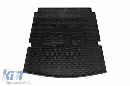 Rubber trunk mat by Rigum suitable for Ford Galaxy 5 seats after 2015, with vehicle silhouette logo, black-image-6227307