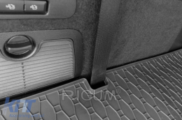 Rubber trunk mat by Rigum suitable for Ford Galaxy 5 seats after 2015, with vehicle silhouette logo, black-image-6227309