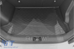 Rubber trunk mat by Rigum suitable for Hyundai Kona 2017-2023, with the trunk floor in the upper position, black-image-6243324