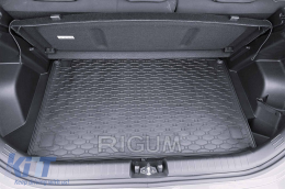 Rubber trunk mat by Rigum suitable for Hyundai i20 hatchback after 2020, with the trunk floor in the upper position-image-6243348