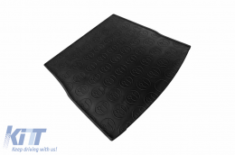 Rubber trunk mat by Rigum suitable for Kia Optima SW after 2016, with vehicle silhouette logo, black-image-6227386