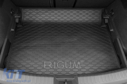 Rubber trunk mat by Rigum suitable for Seat Leon hatchback after 2020 with the trunk floor in the upper or lower position-image-6243648