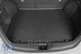 Rubber trunk mat by Rigum suitable for Toyota C-HR after 2016 with the trunk floor in the upper position, black-image-6243815