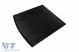 Rubber trunk mat by Rigum suitable for Volkswagen Touran after 2015 with the trunk floor in the upper position, Touran after 2015 with 7 seats with folded 3rd row of seats-image-6225800