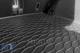 Rubber trunk mat by Rigum suitable for Volkswagen Touran after 2015 with the trunk floor in the upper position, Touran after 2015 with 7 seats with folded 3rd row of seats-image-6225801