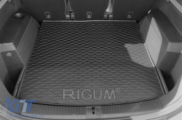 Rubber trunk mat by Rigum suitable for Volkswagen Touran after 2015 with the trunk floor in the upper position, Touran after 2015 with 7 seats with folded 3rd row of seats-image-6225802