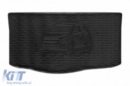 Rubber trunk mat suitable for Kia Picanto after 2017, with vehicle silhouette logo, black - ABTLPK6023371