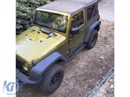 Running Boards Side Steps Nerf Bars suitable for Jeep Wrangler Rubicon JK (2007-2017) 2 Doors Iron-image-6114185