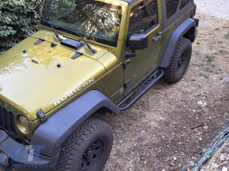 Running Boards Side Steps Nerf Bars suitable for Jeep Wrangler Rubicon JK (2007-2017) 2 Doors Iron-image-6114186