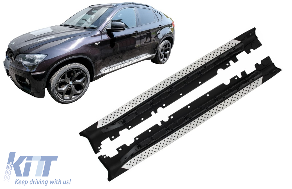 OMAC Protezione Paraurti Posteriore Per BMW X6 E71/E72 (2008-2014): In Acciaio Inox Cromato, Adesiva