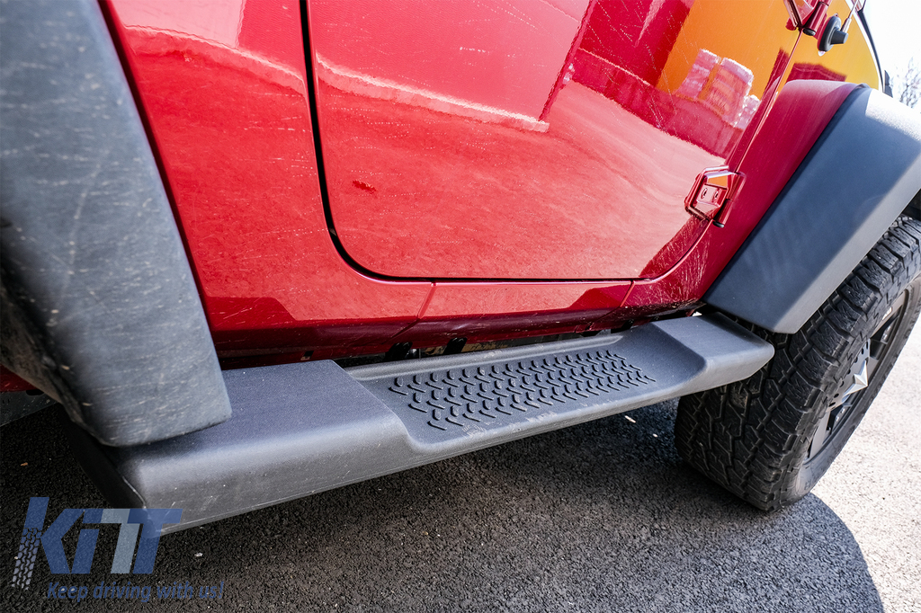 Running Boards Side Steps suitable for Jeep Wrangler Rubicon JK (2007-2017)  2 Doors Retro Design 