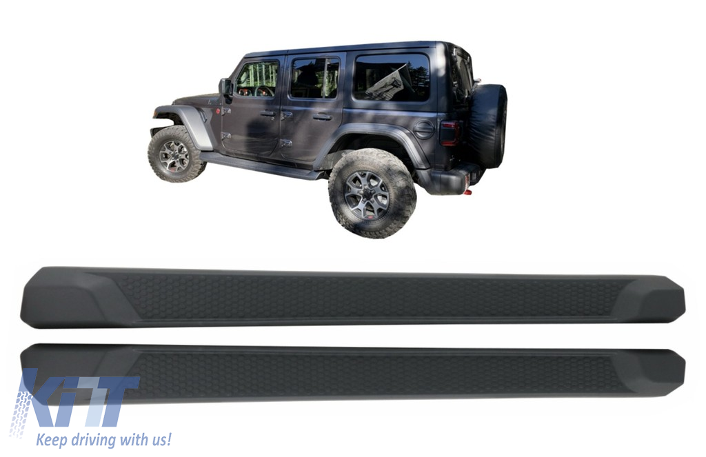 Running Boards Side Steps suitable for Jeep Wrangler JL (2018-Up) 4 Doors -  