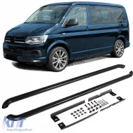 image-64-Running boards side tubes stainless steel black for VW T5 T6 T6.1 long wheelbase