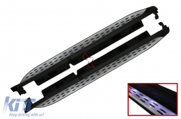 Running Boards suitable for Mercedes GL-Class X166 (2012-2015) GLS-Class Facelift (2016-2018) Side Steps with LED Courtesy Light - RBMBGLX166L