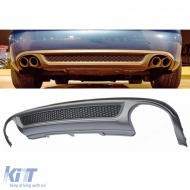 image-53-S Line diffuser with two openings suitable for standard bumper for Audi A4 B8 2008-2011 matte gray