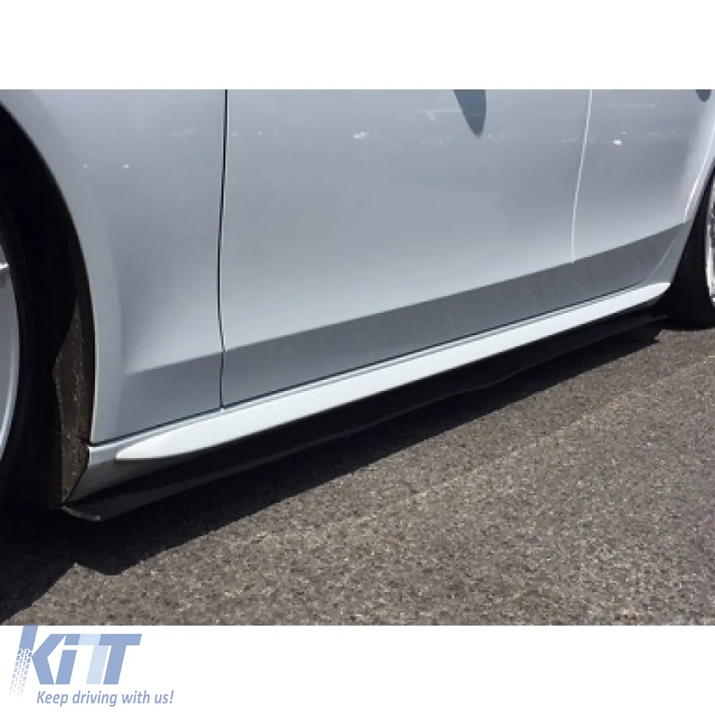 S-LINE SIDE ADDITIONS SUITABLE FOR AUDI A4 B8 SEDAN/AVANT BLACK PIANO FINISH
