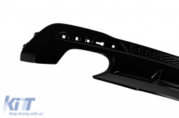 S4 type diffuser suitable for rear S line bumper on Audi A4 sedan, wagon 2020-2022, black lacquer -oo--oo--image-6261048