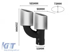S5-Typ Diffusor mit verchromten Endrohren geeignet für die serienmäßige Heckstoßstange des Audi A5 Sportback 2012-2015 -oo--oo--image-6148393