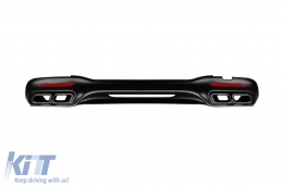 S63 type diffuser with chrome tips suitable for A Design rear bumper on Mercedes S-Class W222 2017-2019, with chrome trim - ABRBDM6027410