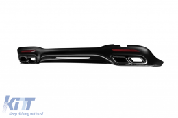 S63 type diffuser with chrome tips suitable for A Design rear bumper on Mercedes S-Class W222 2017-2019, with chrome trim-image-6265733