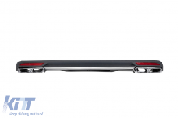 S65 type diffuser with chrome tips suitable for rear AMG bumper on Mercedes S-Class W222 after 2013 -oo--oo-, with chrome trim - ABMERA6007133