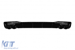 S7 type diffuser with plastic tips suitable for rear S-line bumper on Audi A7 Sportback after 2018 -oo--oo- - ABAURA6011399