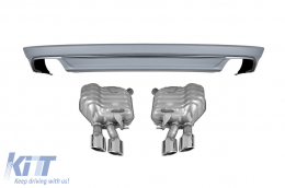 S8 type diffuser with exhausts suitable for rear bumper of Audi A8 2015-2017 -oo--oo- - ABAURA6009578