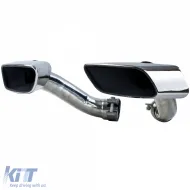 Salidas de escape cuadradas look M50 de acero inoxidable adecuadas para BMW X6 30d 40d E71 08-14-image-6206968