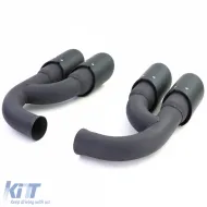 Salidas de escape de acero inoxidable de doble tubo negras adecuadas para Porsche Cayenne 92A 3.0 Diesel 10-14-image-6195061