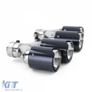 Salidas de escape dobles de carbono 4-pipe duplex adecuadas para BMW Serie 5 F10 F11 535i 535d-image-6199407