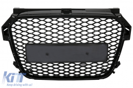 image-27-Sans emblème Grille avant pour AUDI A1 8X 2010-2014 RS1 Look Noir brillant