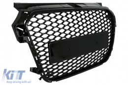 Sans emblème Grille avant pour AUDI A1 8X 2010-2014 RS1 Look Noir brillant-image-6028658