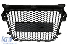 Sans emblème Grille avant pour AUDI A1 8X 2010-2014 RS1 Look Noir brillant-image-6028661