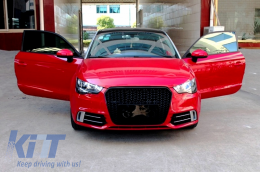 Sans emblème Grille avant pour AUDI A1 8X 2010-2014 RS1 Look Noir brillant-image-6028662