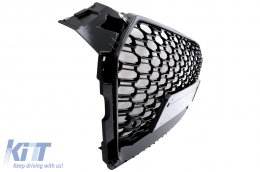 Sans Emblème Grille avant pour AUDI A5 F5 2017-2019 RS Look Noir brillant-image-6071176