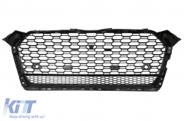 Sans emblème Grille avant pour Audi A5 F5 2017-2019 RS Look Noir brillant-image-6090410