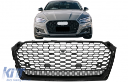 Sans emblème Grille avant pour Audi A5 F5 2017-2019 RS Look Noir brillant-image-6090452