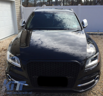 Sans emblème Nid d'abeille Grille pour Audi Q5 8R Facelift 2012-2015 Noir brillant-image-6082207
