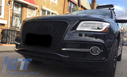 Sans emblème Nid d'abeille Grille pour Audi Q5 8R Facelift 2012-2015 Noir brillant-image-6082208